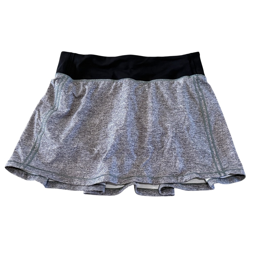 Lululemon Athletic Skort Heather Gray Black Activewear Tennis Golf Skirt 4